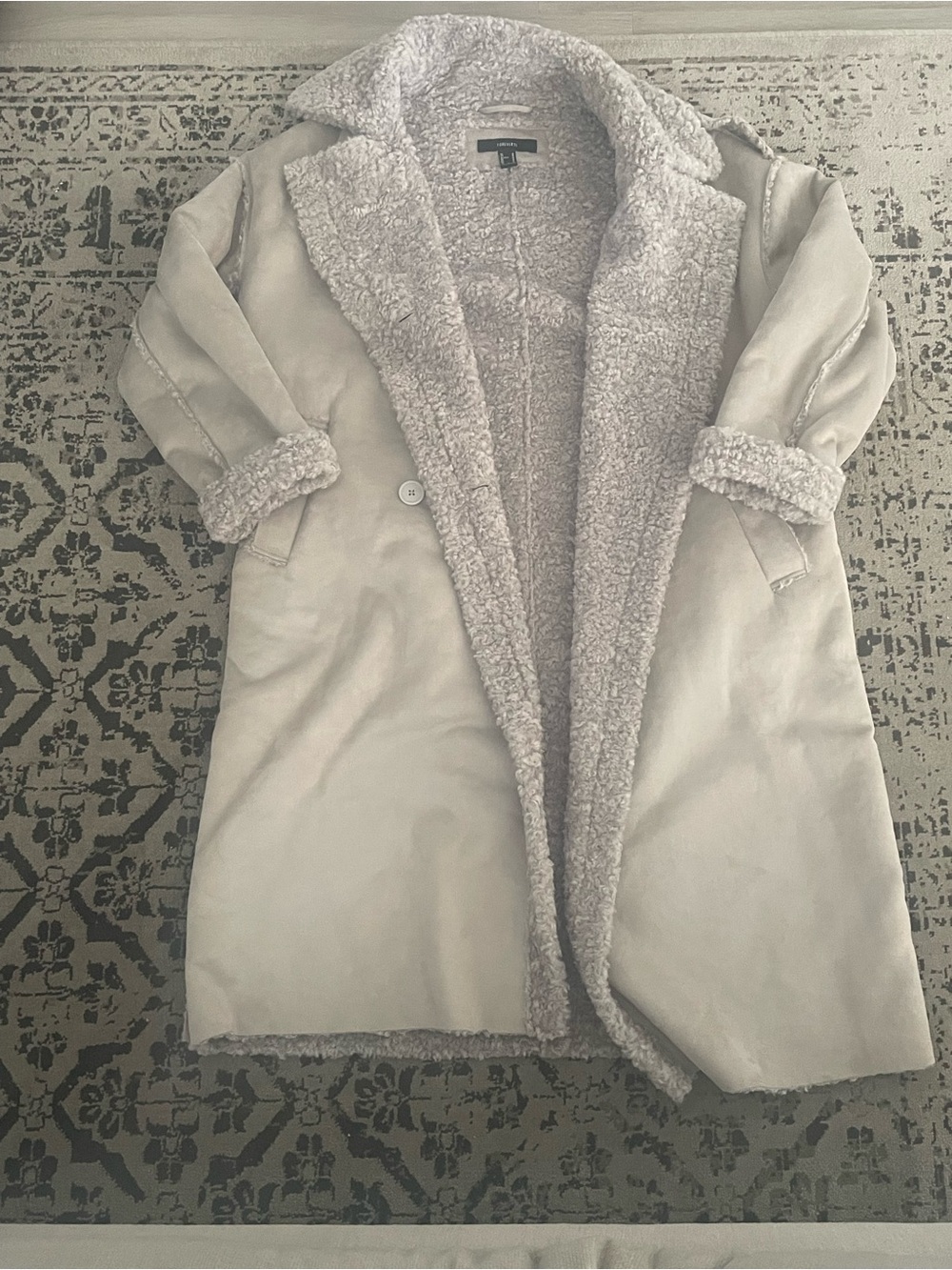 Forever 21 light gray Sherpa-Lined Coat